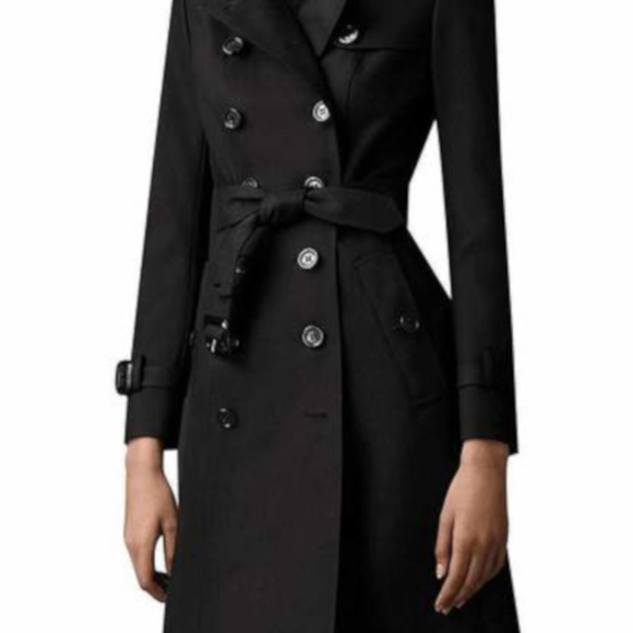 Edgy Black Trench Coat Detective Dress Jacket - Picture 2 of 3